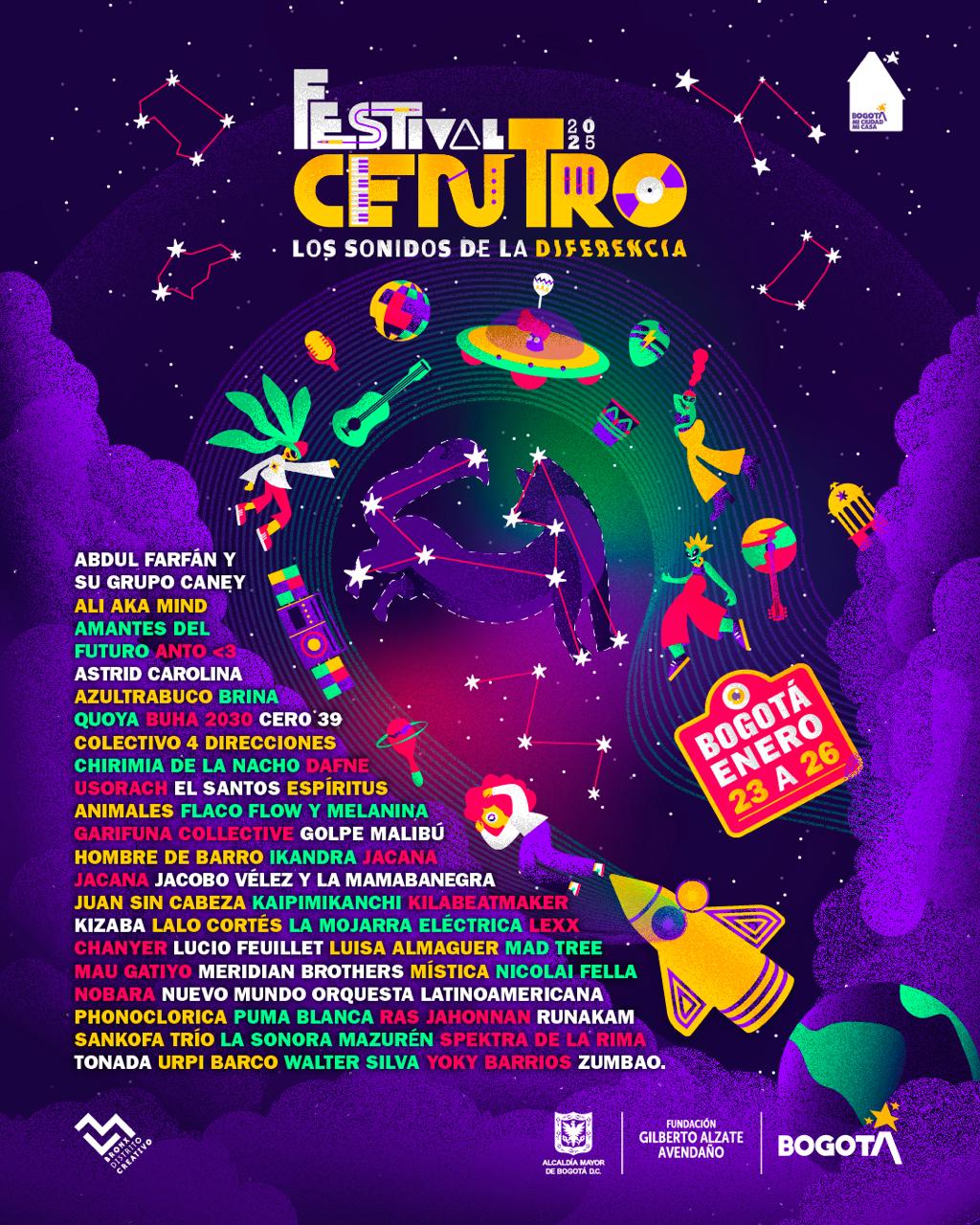 Listo el cartel de artistas que estarán en el Festival Centro 2025